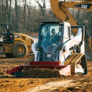 Titan Attachments 84in Skid Steer Grader, Universal Quick Tach, Triple Cutting Edge Box Grader, Push and Pull Road Grader