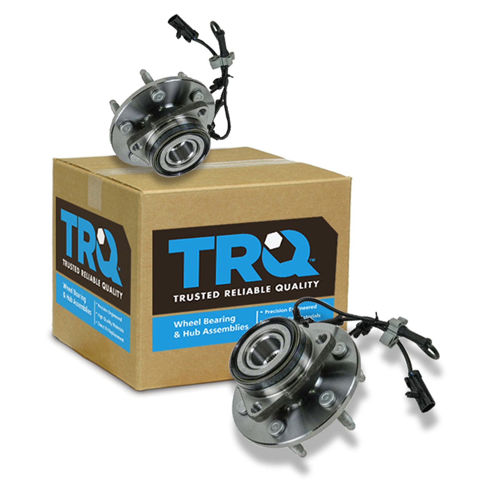 TRQ 2 Front Wheel Hubs & Bearings Pair Set w/ABS for Chevy GMC Truck 4X4 4WD