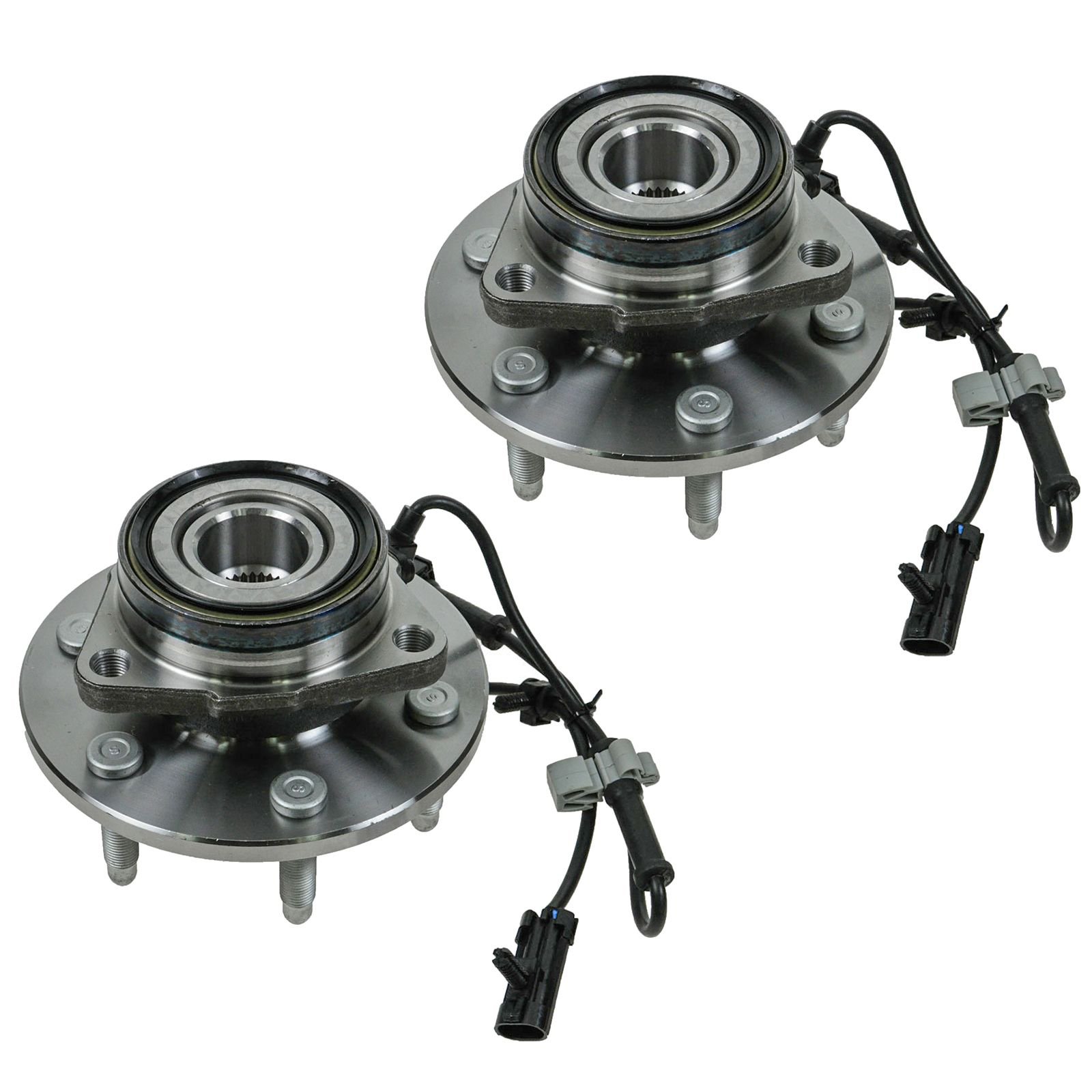 TRQ 2 Front Wheel Hubs & Bearings Pair Set w/ABS for Chevy GMC Truck 4X4 4WD