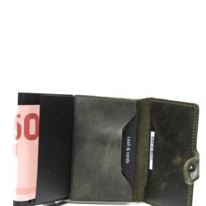 Secrid Leather Miniwallet Vintage Olive Compact Black Wallet SC5946