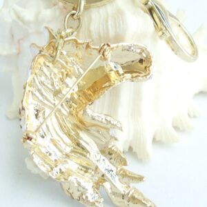 Sindary Austrian Crystal Art Style 2.76" Horse Keychain Pendant K6535 (Gold-Tone Clear)