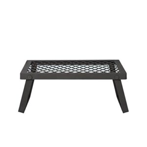 Amazon Basics Medium Portable Folding Camping Grill Grate - 18 x 12 x 7 Inches, Black Steel