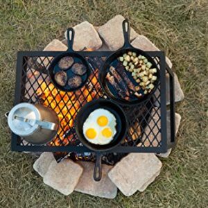 Amazon Basics Medium Portable Folding Camping Grill Grate - 18 x 12 x 7 Inches, Black Steel