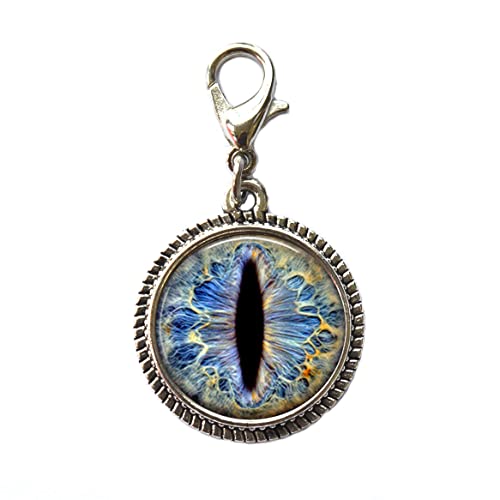 KeepsakeJewelry Frost Dragon Eye Zipper Pull, Perfect for Necklaces, Bracelets, Keychain and Earrings,Charm Planner Charm Frost Dragon Eye Handmade Charm