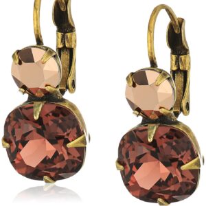 Sorrelli Roundabout Drop Earrings, Antique Gold-Tone Finish, Mahogany