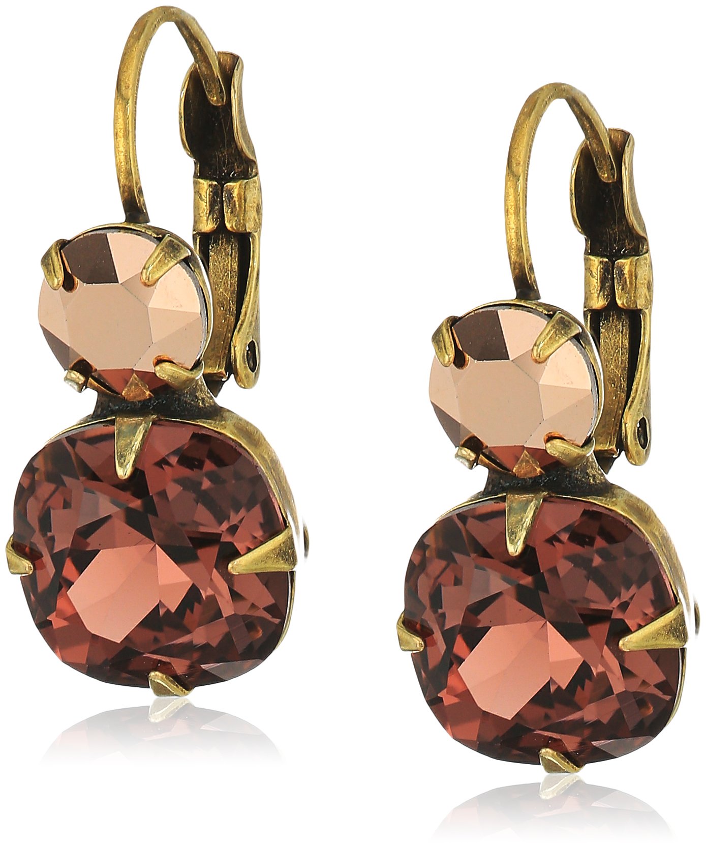 Sorrelli Roundabout Drop Earrings, Antique Gold-Tone Finish, Mahogany