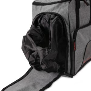 BRUBAKER Combo Ski Boot Bag and Ski Bag for 1 Pair of Ski, Poles, Boots, Helmet, Gear and Apparel - (190 cm) 74 3/4" - Gray