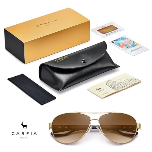 CARFIA Polarized Sunglasses for Women UV Protection Ultra-Lightweight Comfort Metal Frame Driving Glasses CA3210