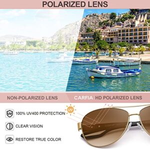 CARFIA Polarized Sunglasses for Women UV Protection Ultra-Lightweight Comfort Metal Frame Driving Glasses CA3210