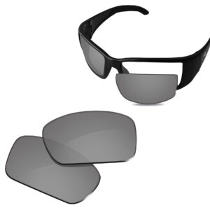 glintbay 100% precise-fit replacement sunglass lenses for costa del mar blackfin - polarized metallic silver mirror