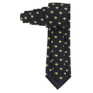 MENDEPOT Bee Necktie With Box Microfiber Jacquard Gold Bee Pattern tie