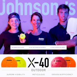 Franklin Sports Outdoor - X-40 Pickleball Balls - USA (USAPA) Approved - 12 Pack Outside - Optic Yellow - US Open Ball