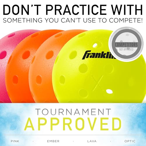 Franklin Sports Outdoor - X-40 Pickleball Balls - USA (USAPA) Approved - 12 Pack Outside - Optic Yellow - US Open Ball