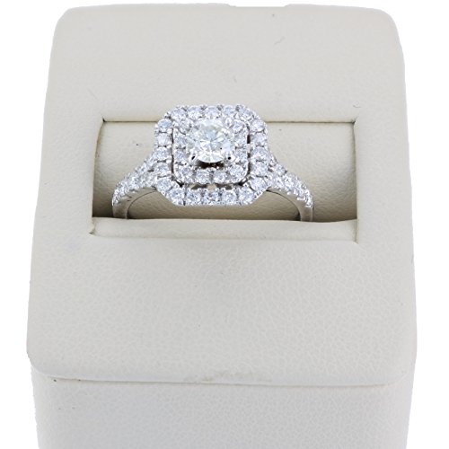 Vir Jewels 7/8 cttw Diamond Wedding Engagement Ring 14K White Gold Halo Prong Set Bridal Size 7