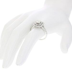 Vir Jewels 7/8 cttw Diamond Wedding Engagement Ring 14K White Gold Halo Prong Set Bridal Size 7