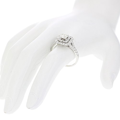 Vir Jewels 7/8 cttw Diamond Wedding Engagement Ring 14K White Gold Halo Prong Set Bridal Size 7