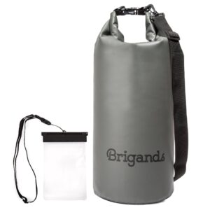 brigands waterproof dry bag with phone case, 20 liter