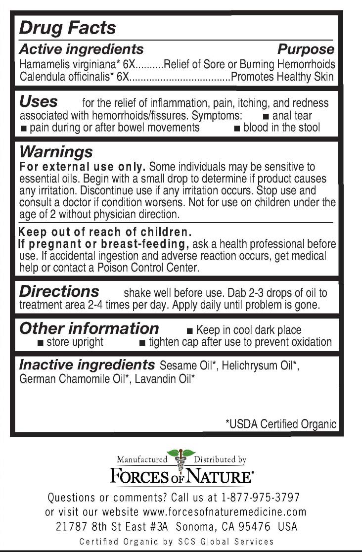 Forces of Nature – Natural, Organic Fissure Care (5ml) Non GMO, No Harmful Chemicals –Soothe and Relieve Burning, Throbbing, Stinging, Itchy, Bleeding Tissue Caused by Fissures or Hemorrhoids