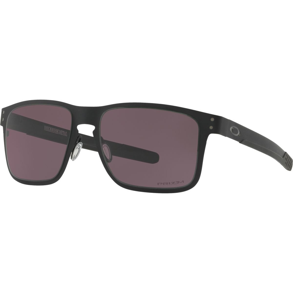 Oakley Men's OO4123 Holbrook Metal Square Sunglasses, Matte Black/Prizm Grey, 55 mm