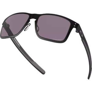 Oakley Men's OO4123 Holbrook Metal Square Sunglasses, Matte Black/Prizm Grey, 55 mm