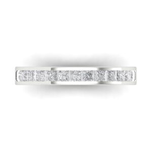 Clara Pucci 0.84 ct Brilliant Princess Cut Clear Simulated Diamond 14k White Gold Wedding Bridal Engagement Promise anniversary Band Sz 8