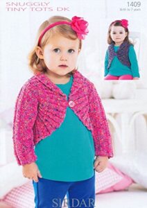 sirdar baby cardigan & waistcoat tiny tots knitting pattern 1409 dk