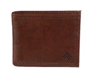 columbia men's leather extra capacity slimfold wallet