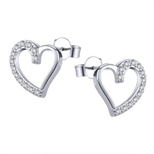 aoedej minimalist heart stud earrings sterling silver earrings small heart earrings (silver - style 12)