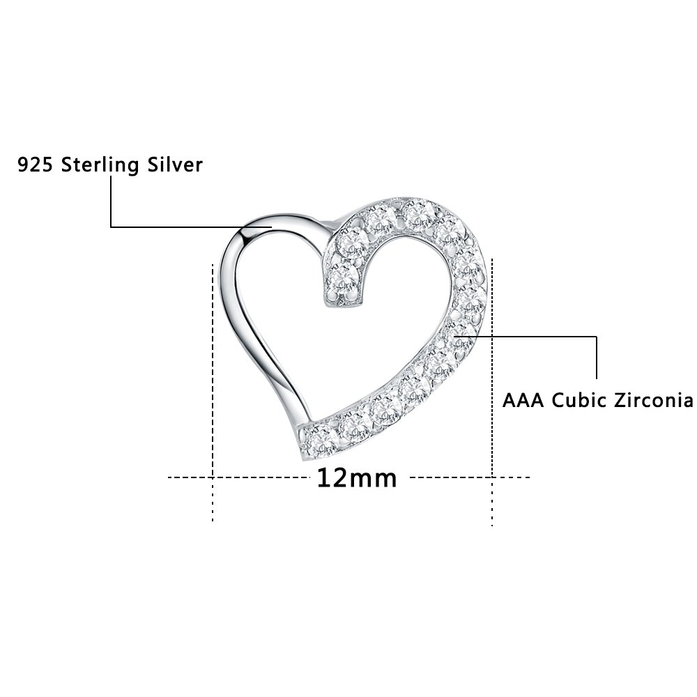 AoedeJ Minimalist Heart Stud Earrings Sterling Silver Earrings Small Heart Earrings (Silver - Style 12)