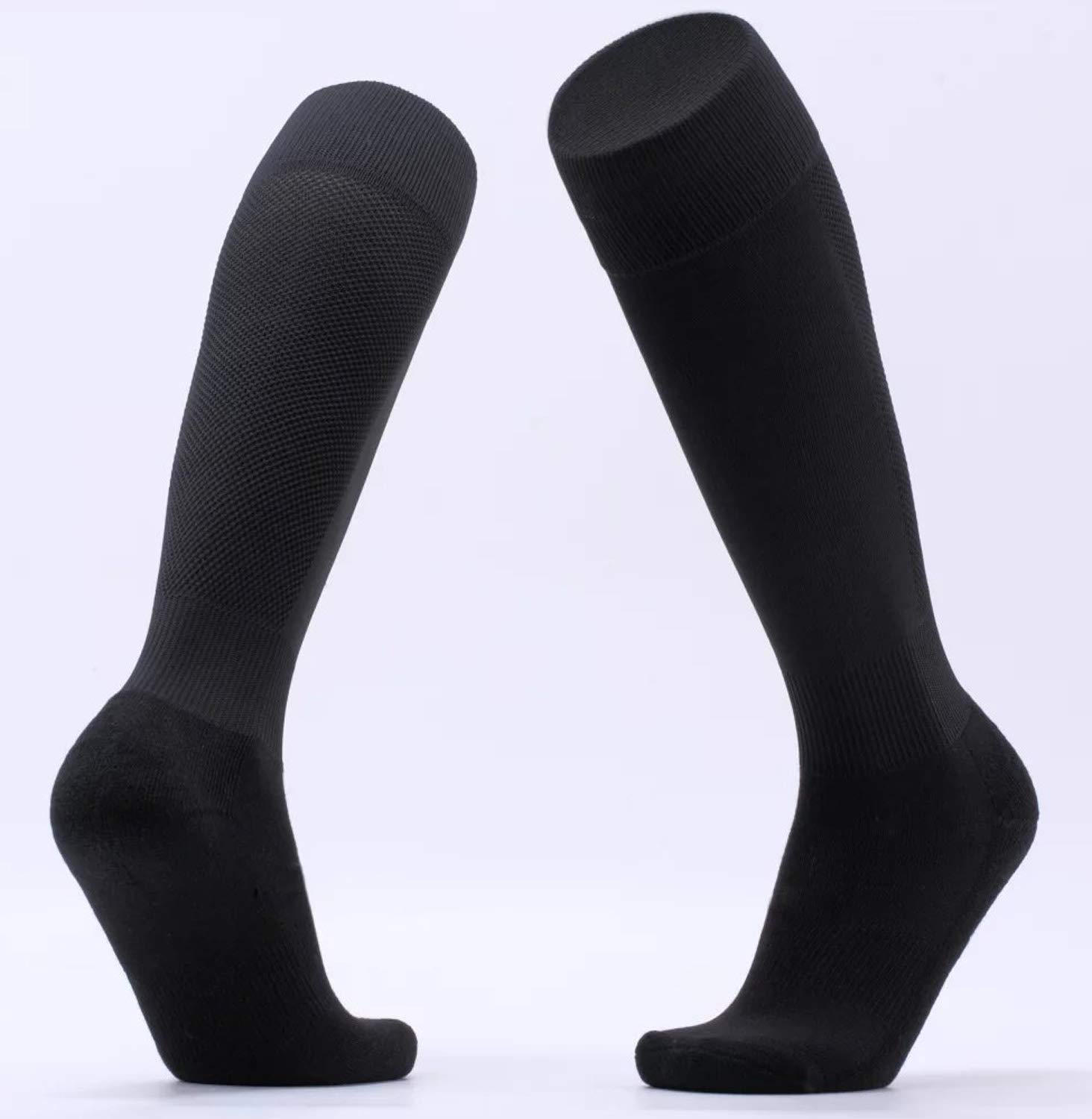 Socks Knee High Basketball Socks Men Long Soccer Hockey Baseball Athletic Hose (New Black)