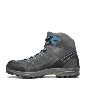 scarpa men's kailash trek gtx waterproof gore-tex lightweight boots for backpacking and hiking - shark grey/lake blue - 8-8.5