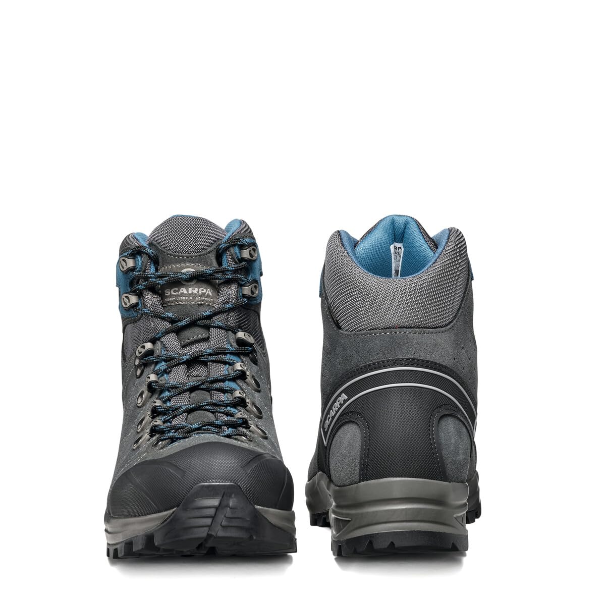 SCARPA Men's Kailash Trek GTX Waterproof Gore-Tex Lightweight Boots for Backpacking and Hiking - Shark Grey/Lake Blue - 8-8.5