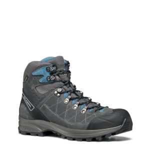 SCARPA Men's Kailash Trek GTX Waterproof Gore-Tex Lightweight Boots for Backpacking and Hiking - Shark Grey/Lake Blue - 7.5-8