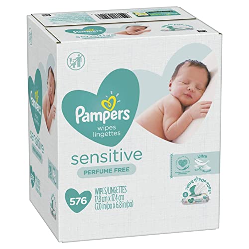 Pampers Baby Diaper Wipes Sensitive 9X Refill, 576 Count