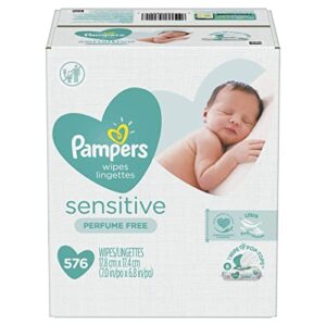 Pampers Baby Diaper Wipes Sensitive 9X Refill, 576 Count