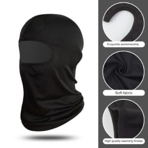 SUNLAND Black Balaclava Face Mask Racing Head Sock Summer Cooling Neck Gaiter Breathable Hood Ski Scarf Motorcycle Under Helmet 3 Pack