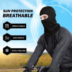 SUNLAND Black Balaclava Face Mask Racing Head Sock Summer Cooling Neck Gaiter Breathable Hood Ski Scarf Motorcycle Under Helmet 3 Pack