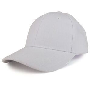 Trendy Apparel Shop Plain Youth Size Kids Adjustable Structured Baseball Cap - White,One Size