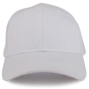 Trendy Apparel Shop Plain Youth Size Kids Adjustable Structured Baseball Cap - White,One Size