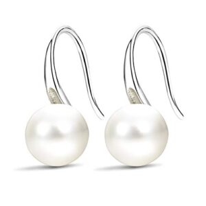 fifata fashion silver pearl earrings for women 8-8.5mm classical drop dangle earrings jewelry