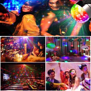 Mini Dj Disco Ball Party Stage Lights Led 7Colors Effect Projector Equipment for Stage Lighting with Remote Control Sound Activated for Dancing Christmas Gift KTV Bar Birthday