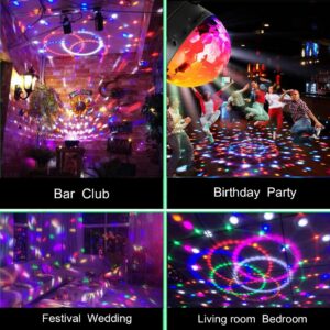 Mini Dj Disco Ball Party Stage Lights Led 7Colors Effect Projector Equipment for Stage Lighting with Remote Control Sound Activated for Dancing Christmas Gift KTV Bar Birthday