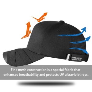 POPKORS Teamlife Max Cool Air Ventilation Mesh Back Performance Sport Outdoor Baseball Cap Hat (Black)