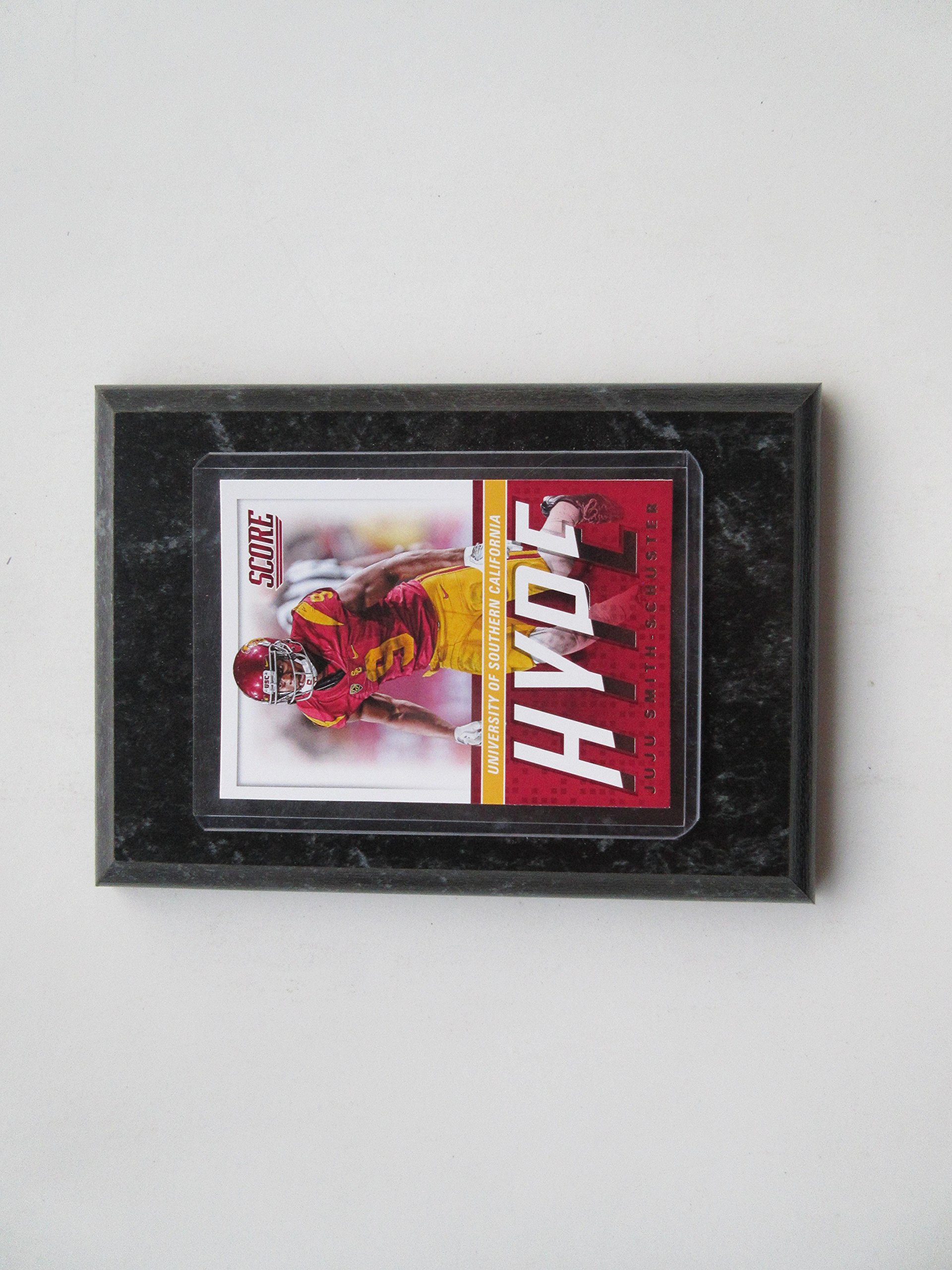 JUJU SMITH - SCHUSTER USC - PITTSBURGH STEELERS 2017 DRAFT HYPE CARD MOUNTED ON A "4 X 6" BLACK MARBLE PLAQUE