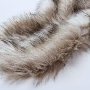 Caracilia Faux Fur Shawl Wrap Stole Shrug Winter Bridal Wedding Wrap FoxFur L CA95, Fox White / Brown