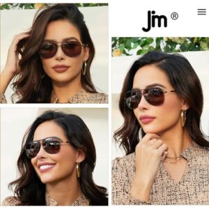 JM Retro Polarized Aviator Sunglasses Mirror Lightweight Eyeglasses for Men Women (Matte Black/Polarized Grey)