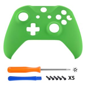 eXtremeRate Green Soft Touch Front Housing Shell Case for Xbox One S/X Controller, Comfortable Replacement Kit Faceplate Cover for Xbox One Wireless Controller Model 1708 - Controller NOT Included