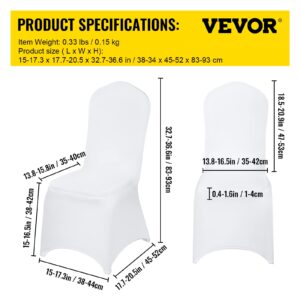 VEVOR 100 Pcs White Chair Covers Polyester Spandex Chair Cover Stretch Slipcovers for Wedding Party Dining Banquet Chair Decoration Covers