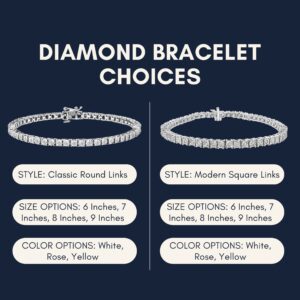 Original Classics .925 Sterling Silver 1.0 Cttw Miracle-Set Diamond Round Faceted Bezel Tennis Bracelet (I-J Color, I3 Clarity) - 7"