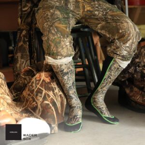 Wetsox Wader Sox, Black Frictionless Wading Socks, Get in and Out of Wader or Boot Easily, 1mm Neoprene Keep Feet Warm or Dry